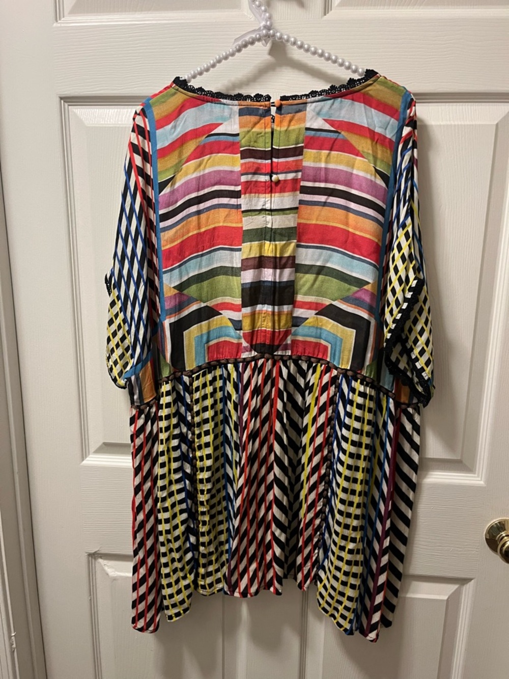 Anthropologie Conditions Apply Multi-Color Geometric Boho Blouse Plus Size 2X - Picture 2 of 8